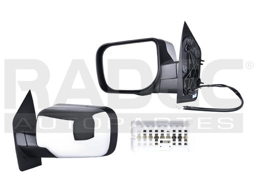 ESPEJO NS ARMADA 04-15 ELECTRICO C/DESEMPANANTE C/MEMORIA C/LUZ CROMADO 9 PINES LE/XE/SL/SV/SE/SE OFF-ROAD/PRO-4X/PLATINUM V8 8 CILINDROS 5.6L 5 PUERTAS IZQ