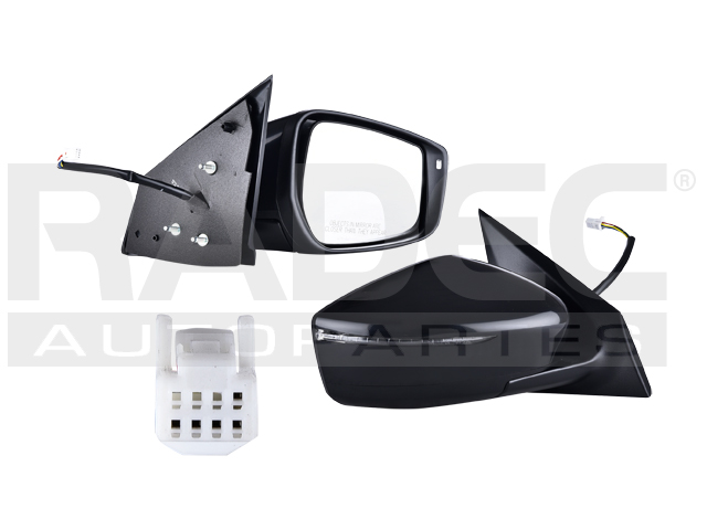 ESPEJO NS VERSA 15-19 ELECTRICO C/DIRECCIONAL C/DESEMPANANTE 5 PINES P/PINTAR EXCLUSIVE/DRIVE/ADVANCE/SENSE L4 4 CILINDROS 1.6L 4 PUERTAS DER