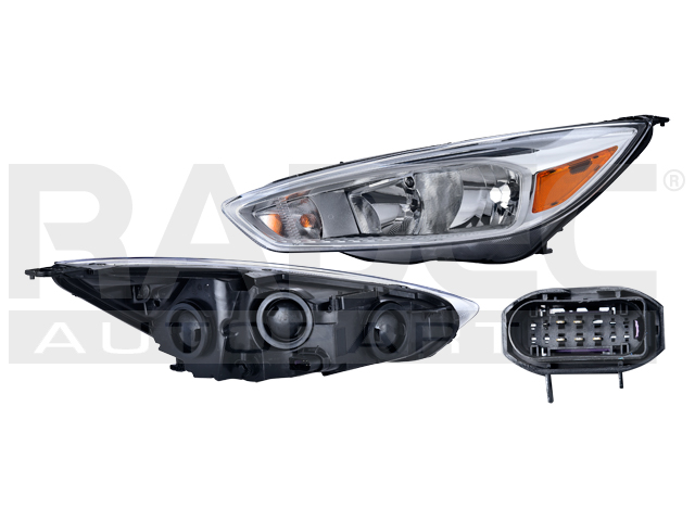 FARO FD FOCUS 15-18 FONDO CROMADO S/LUZ DE DIA C/FOCO DEPO IZQ