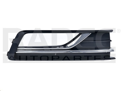 REJILLA FASCIA DELANTERA VW PASSAT 16-19 C/HOYO P/FARO C/MOLDURAS CROMADAS DER