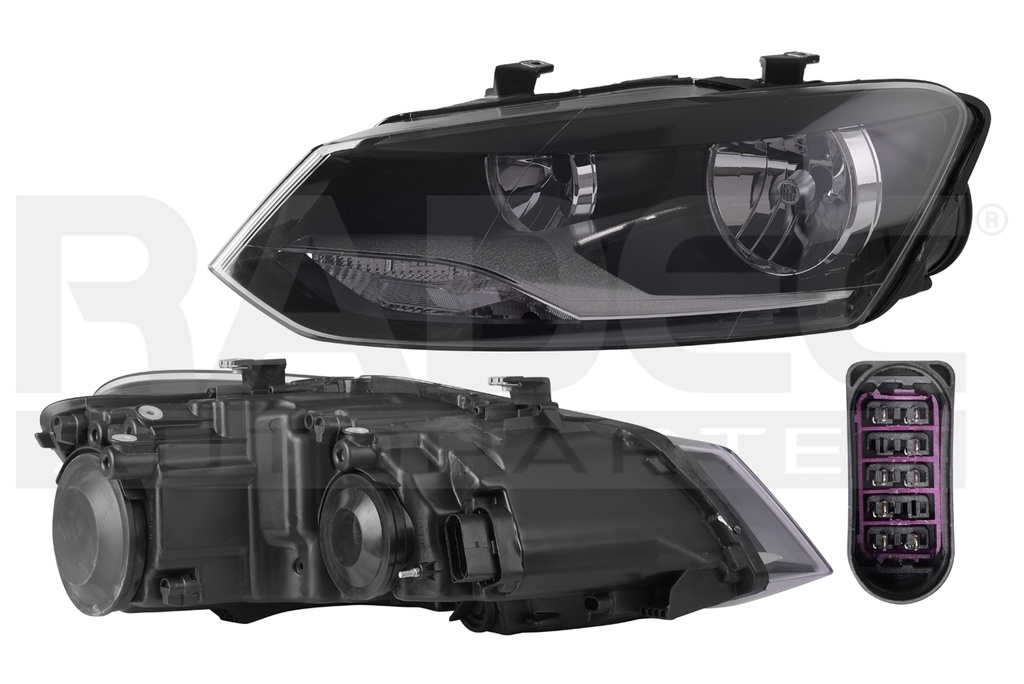 FARO VW POLO 13-22 ELECTRICO S/MOTOR DOBLE AS P/FOCO HALOGENO S/FOCO DEPO IZQ