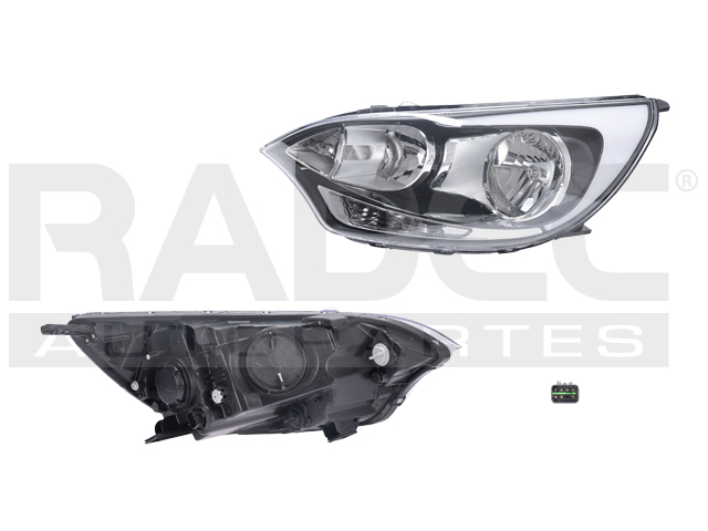 FARO KI RIO 16-17 5 PUERTAS ELECTRICO P/FOCO HALOGENO C/LUZ DE DIA S/FOCO DEPO IZQ