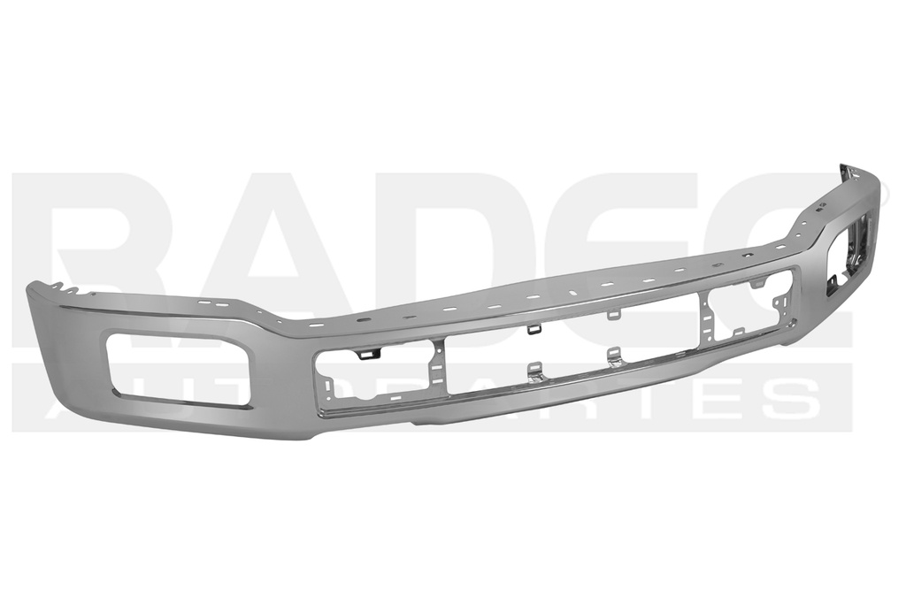 DEFENSA DELANTERA FD F-150 19-20 CROMADA C/HOYO P/FARO XL/XLT/LIMITED/PLATINIUM V6/V8 6/8 CILINDROS 2.7/3.5/5.0L 2/4 PUERTAS