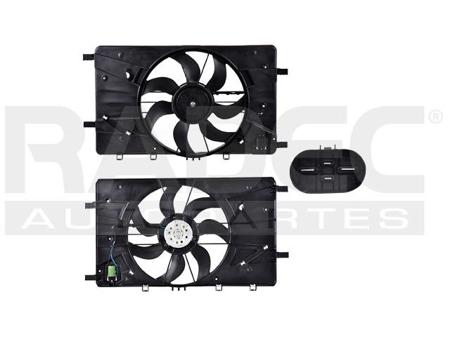 MOTOVENTILADOR CV CRUZE 10-16 L4 1.4, 1.8 LTS P/RAD C/RESISTENCIA SENCILLO COMPLETO 4 PINES TY