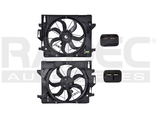 MOTOVENTILADOR DG GRAND CARAVAN 08-20 V6 3.3, 3.6, 3.8, 4.0 LTS P/RAD C/RESISTENCIA SENCILLO COMPLETO 2 PINES TY