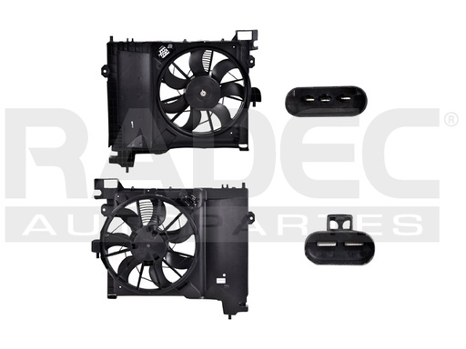 MOTOVENTILADOR DG DURANGO 04-09 V6 3.7/V8 4.7, 5.7 LTS P/AA C/RESISTENCIA SENCILLO COMPLETO 2 Y 3 PINES TY