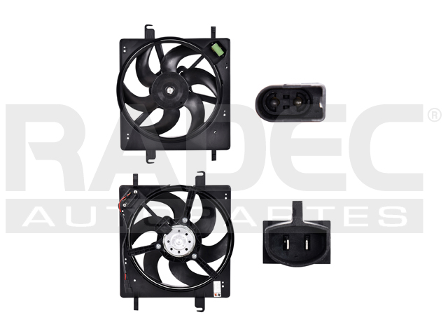 MOTOVENTILADOR FD KA 00-08 L4 1.6 LTS P/RAD C/RESISTENCIA SENCILLO COMPLETO 2 Y 2 PINES TY