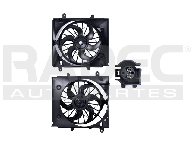 MOTOVENTILADOR FD RANGER 98-11 L4 2.3 LTS P/RAD SENCILLO COMPLETO 2 TERMINALES TY