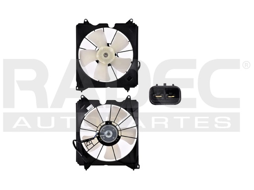 MOTOVENTILADOR HD ACCORD 13-17 L4 2.4/V6 3.5 LTS P/RAD SENCILLO COMPLETO 2 PINES TY