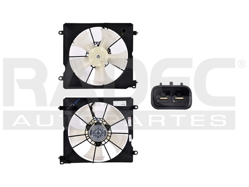 MOTOVENTILADOR HD ACCORD 13-17 L4 2.4 LTS P/RAD SENCILLO COMPLETO 2 PINES DISENO TOYO TW