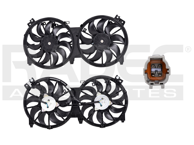 MOTOVENTILADOR NS ALTIMA 07-18 L4 2.5/V6 3.5 LTS SEDAN DOBLE COMPLETO 4 Y 4 PINES KS