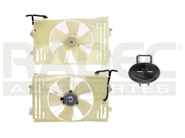 MOTOVENTILADOR TY COROLLA 03-08 L4 1.8 LTS P/RAD C/DEPOSITO SENCILLO COMPLETO 2 PINES TY