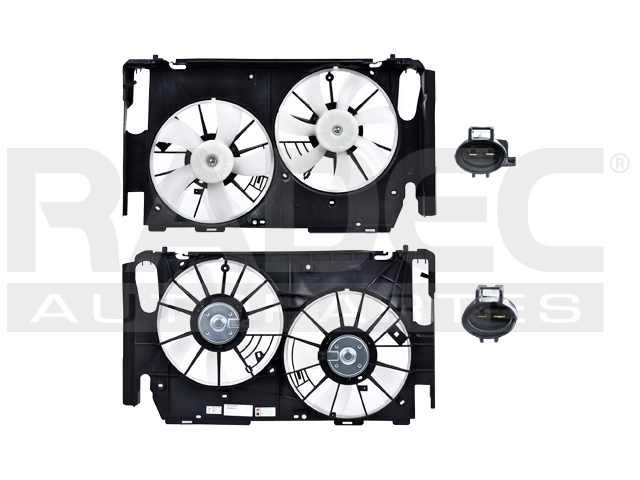 MOTOVENTILADOR TY RAV 4 09-12 L4 2.5L HECHO EN EEUU DOBLE COMPLETO 2 Y 2 PINES TY