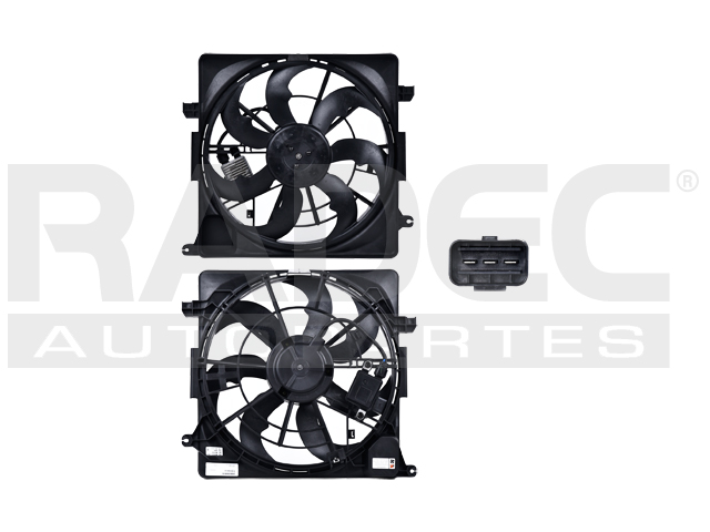 MOTOVENTILADOR HY TUCSON 16-21 L4 1.6 LTS 2WD P/RAD C/CONTROL SENCILLO COMPLETO 3 PINES TY