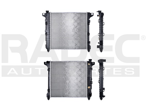 RADIADOR DG DAKOTA 97-99 L4, V8 2.5L, 5.2, 5.9 LTS C/S AA AUT 21 6/7X22 1/3X32MM ALUM SOLD POLAR