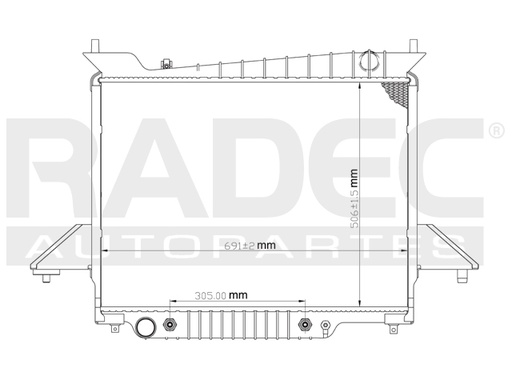 RADIADOR FD EXPEDITION/NAVIGATOR 02-04 V8 4.6, 5.4 LTS C/S AA AUT 20X26 2/7X36MM ALUM SOLD POLAR