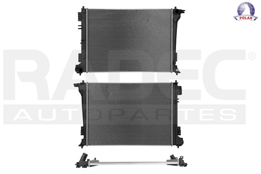 RADIADOR KI SPORTAGE 17-22 L4 2.0, 2.4 LTS STD C/S AA 25 1/5X18 5/6X16MM ALUM SOLD POLAR