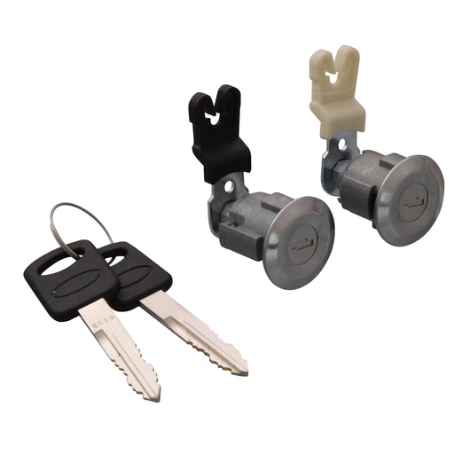 CILINDRO PARA PUERTA FD EXPLORER 95-01/RANGER 98-04 10-12/AEROSTAR 92-97/ECONOLINE 97-07/TOPAZ 92-94  MZ B2300 94-00  FD EXPLORER SPORT TRAC 01-05/MUSTANG 96-04  JUEGO METAL CROMADO TIPO ORIGINAL    