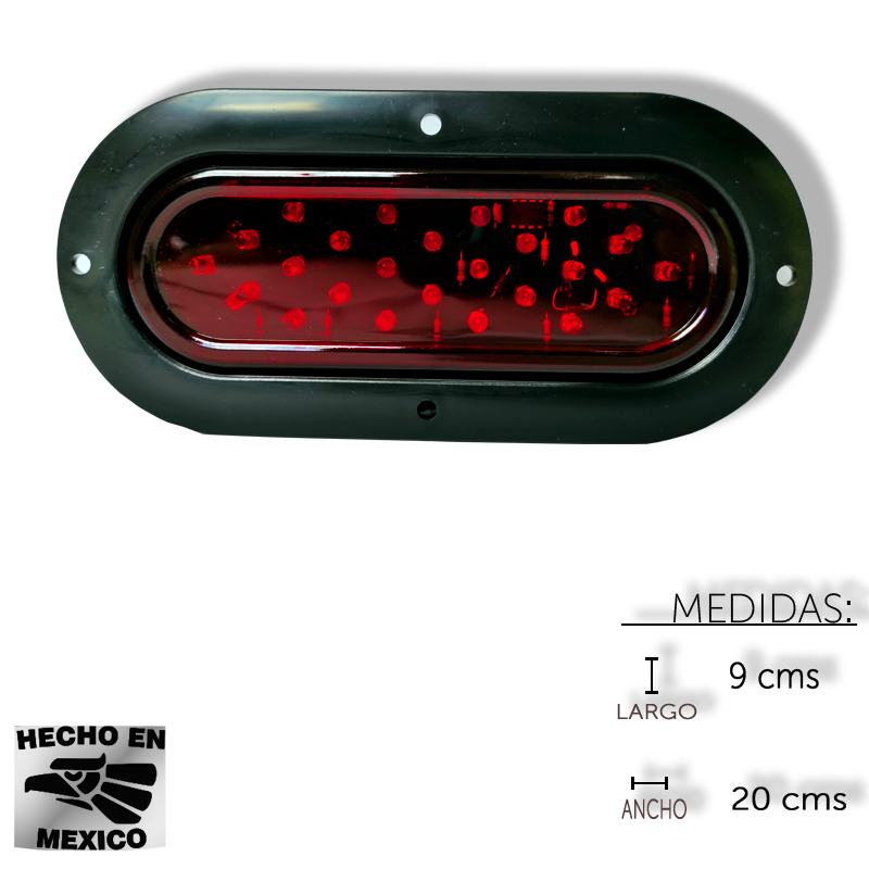 PLAFON OVALADO 24 LED C/MOVIMIENTO ROJO 
