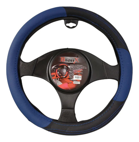 CUBRE VOLANTE VINIL NEGRO/AZUL MEDIANO