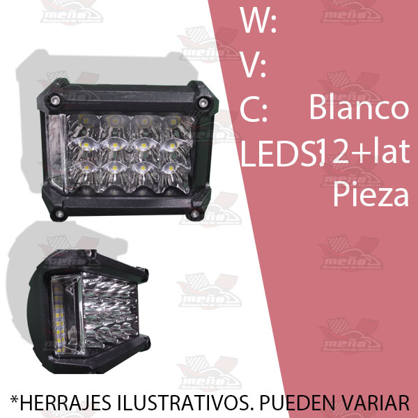 FARO RECT 12 LEDS X 7 L LAT ALTA INTENSI