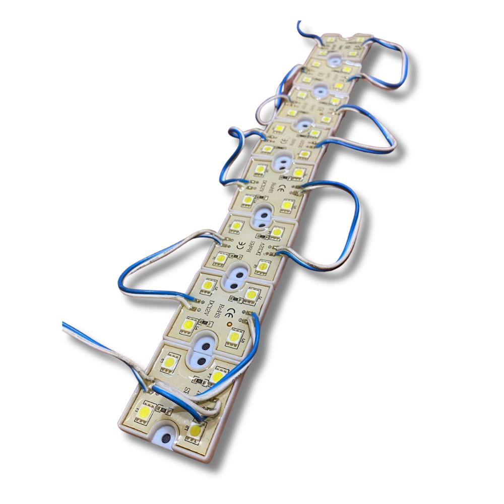 TIRA LEDS C/4 LEDS CUADRO AZUL ***Hasta 