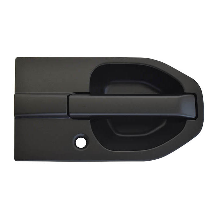 MANIJA EXTERIOR HD ELEMENT 03-11  CON HOYO PARA LLAVE LISA PARA PINTAR NEGRA PLASTICO HUSHAN Derecho Delantera  
