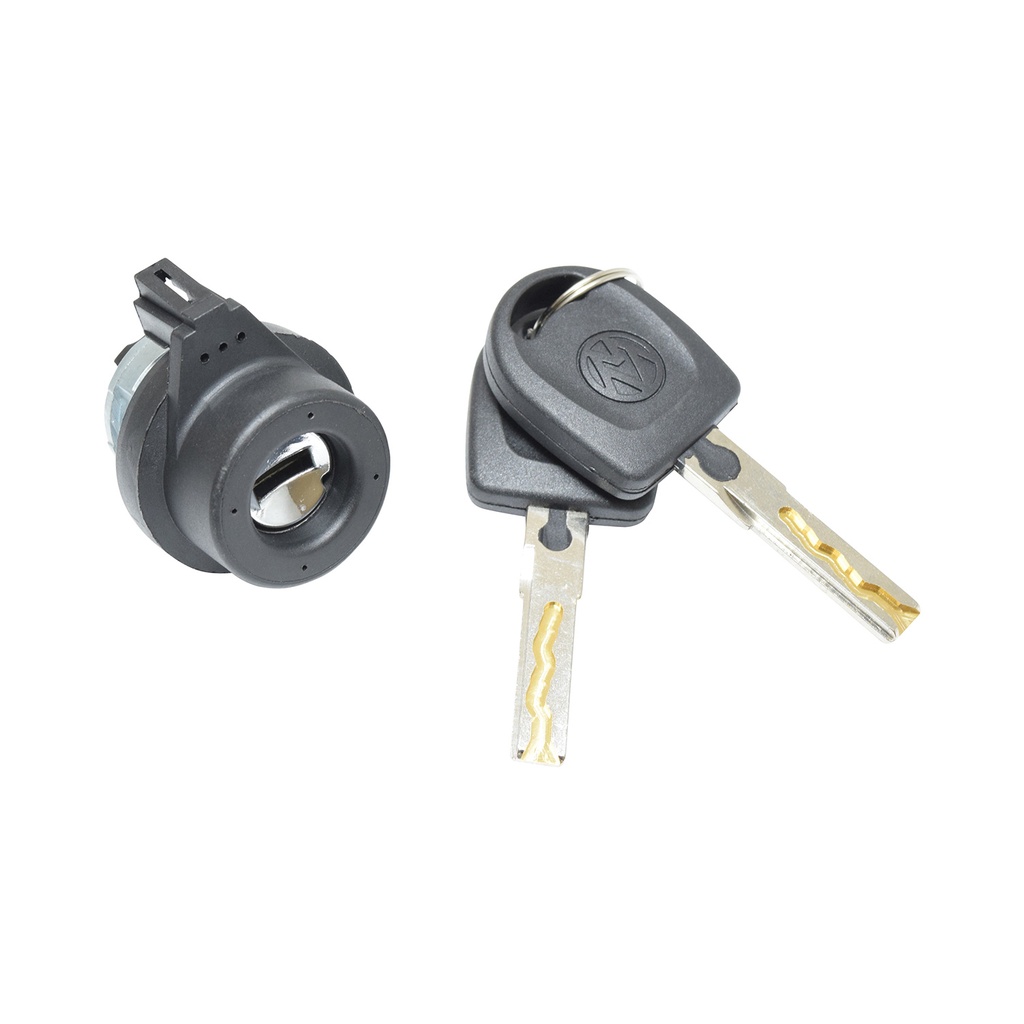 CILINDRO DE ENCENDIDO VW AMAROK 11-19/BORA 05-10/JETTA BICENTENARIO 11-18/TIGUAN 09-17/TOUAREG 02-10  CON LLAVE PARA CHIP 2 PINS METAL NEGRO 12VCC MANIJAUTO    