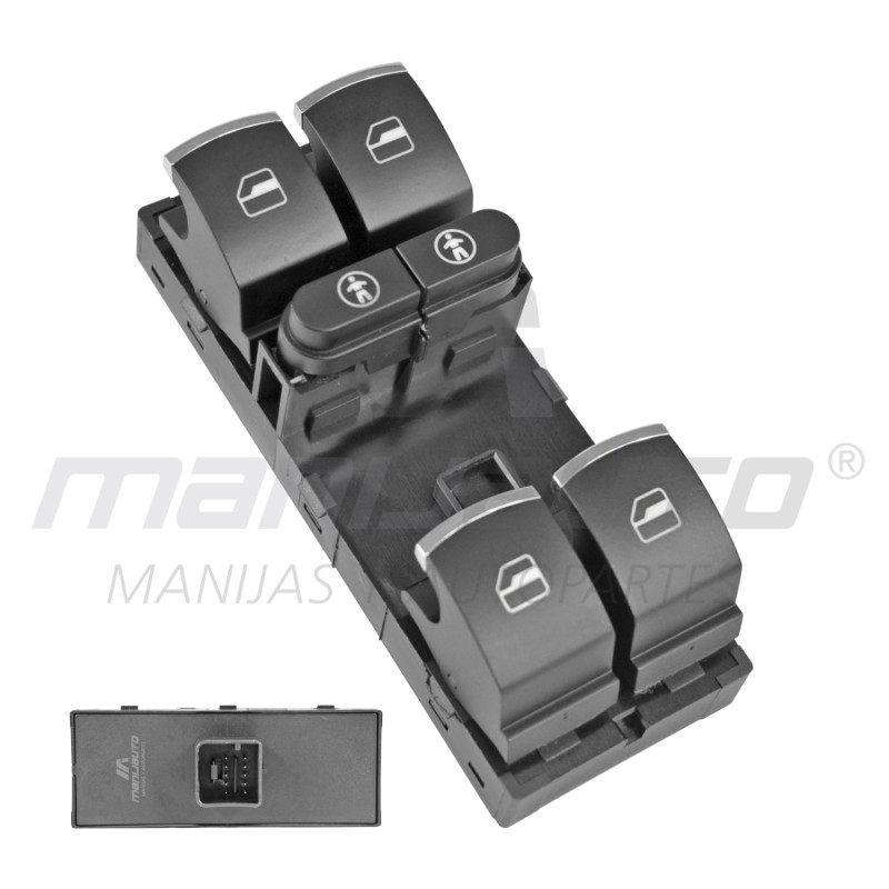 CONTROL ELECTRICO VW TOUAREG 11-18  10 PINS 6 TECLAS NEGRO FILO CROMADO 12VCC MANIJAUTO    