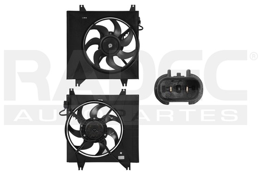 MOTOVENTILADOR DG ATOS 05-12 L4 1.1 LTS P/RAD SENCILLO COMPLETO 2 PINES KS
