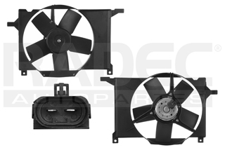 MOTOVENTILADOR CV CHEVY 94-12 L4 1.4, 1.6 LTS P/RAD C/AA SENCILLO COMPLETO 2 PINES CN