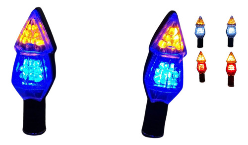 DIRECCIONAL BI 14LED 4CABLES AMARILLO/AZUL JGO