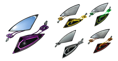 ESPEJO IRON RACING TRIANGULO NEGRO/MORADO