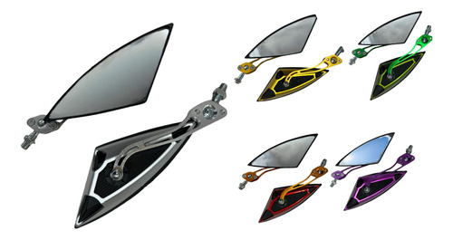 ESPEJO IRON RACING TRIANGULO NEGRO/PLATA