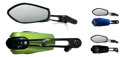 ESPEJO RETROVISOR MOTO UNIVERSAL VERDE