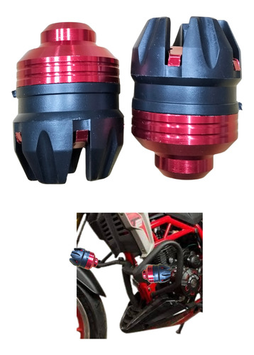 [ENTAP-2612-0901R] PROTECTOR SLIDER P/MOTO UNIVERSAL ROJO