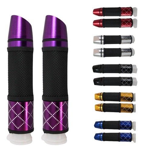 [PUN-1107-0026M] JUEGO DE PUÑOS PARA MOTOCICLETA UNIVERSAL ALUMINIO MORADO