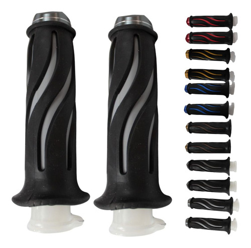 [ENPUN-1107-0018T] JUEGO DE PUÑOS PARA MOTO MARCA MATSUMA ALUMINIO COLOR TITANIO