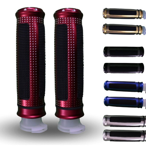 [ENPUN-1107-0012R] PUÑOS PARA MOTOCICLETA UNIVERSALES DE ALUMINIOROJO