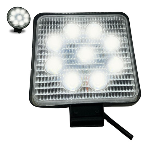 [FA-LHC9EA] FARO 9 LED CUADRADO 12V CASCARA ALUMINIO 1PAR