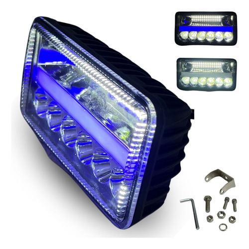 [FOB-3216-1612] FARO AUX. HYPER 12LED  AZUL/BLANCO 36W 400LM