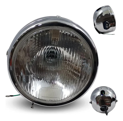 [ENFAR-3211-0005] FARO DELANTERO COMPLETO CROMADO CON FOCO CG125/FT125