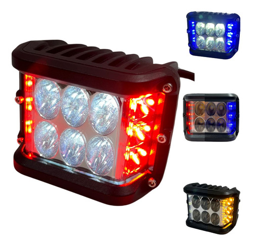 [ENFOB-3216-1633R] FARO MOTO HYPER-LED IR-Z06 CON ALARMA ROJA 12-80V 20W