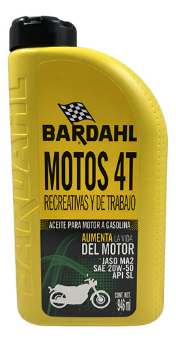 [12621] ACEITE BARDAHL MOTOS 4T 20W50 946ML = BARDAHL-12371