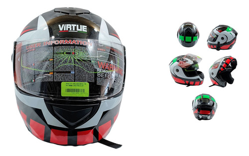 [ENCAS-7101-1465A] CASCO ABATIBLE DOBLE MICA BLANCO  (S) DOT