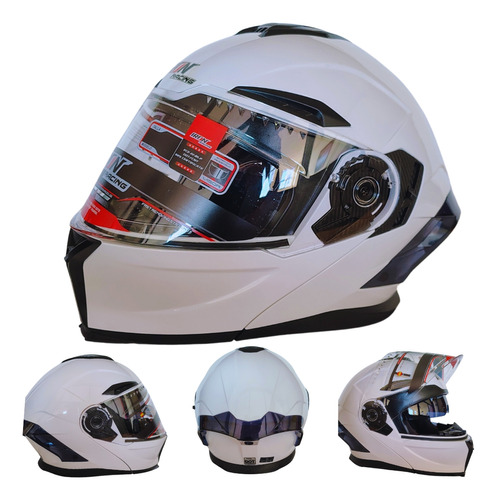 [CAS-7101-6902C] CASCO ABATIBLE LUCHADOR BLANCO L