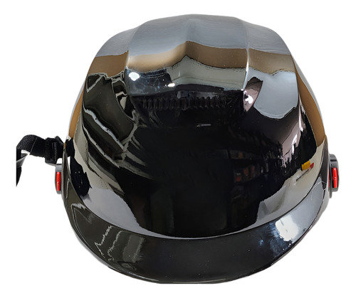 [ENCAS-7101-1013] CASCO MEDIO NEGRO BRILLO C/MICA
