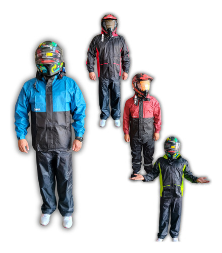 [ENIMP-7314-0013] IMPERMEABLE CON PANTALON (2PZ) AZUL TALLA L