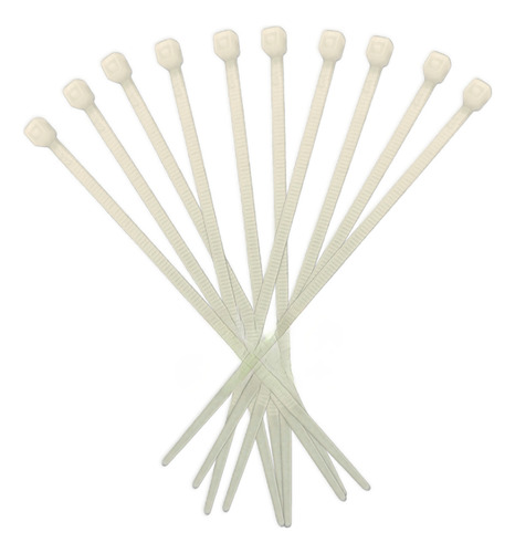 [51532/10] CINCHOS DE PLASTICO BLANCO 10CM X 3MM 10 PZAS