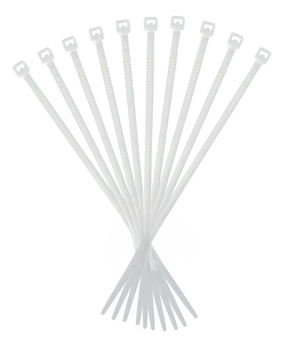 [51536/10] CINCHOS DE PLASTICO BLANCO 37CM X 4MM 10 PZAS